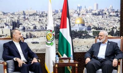 হামাস নেতা হানিয়ার সাথে বৈঠক করলেন ইরানের পররাষ্ট্রমন্ত্রী