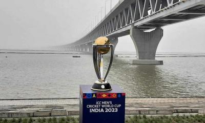 পদ্মা সেতুতে বিশ্বকাপ ট্রফি