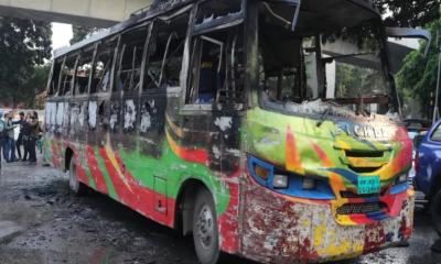 Bus torched near Jatiya Press Club