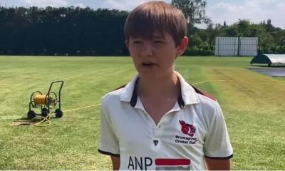 12-year-old English boy takes double hat-trick in an over