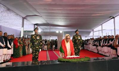 ঐতিহাসিক ৭ মার্চ উপলক্ষে বঙ্গবন্ধুর প্রতি প্রধানমন্ত্রীর শ্রদ্ধা