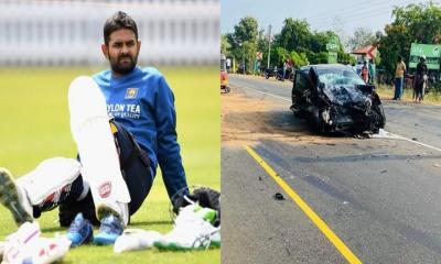 লাহিরু থিরিমান্নে গাড়ি দুর্ঘটনায় হাসপাতালে