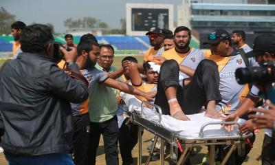 Mustafizur injured as hit by a ball during BPL practice