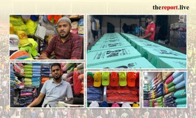 T-shir and cap sellers happy despite increasing workload