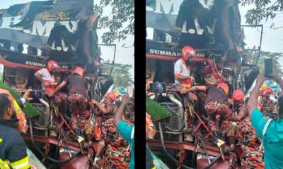 গ্যাস সিলিন্ডার ভর্তি ট্রাককে বাসের ধাক্কা, নিহত ২