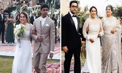 খ্রিষ্টান রীতিতে বিয়ে করলেন আমির কন্যা!