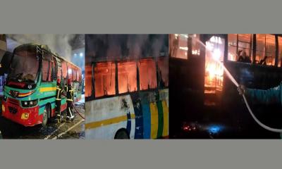 রাজধানীতে দুই ঘণ্টায় তিন বাসে অগ্নিসংযোগ