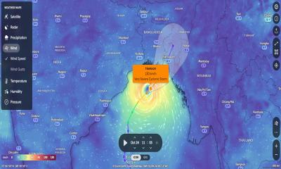 প্রবল ঘূর্ণিঝড়ে পরিণত  ‘হামুন’; পায়রা ও চট্টগ্রাম বন্দরে ৭ নম্বর বিপদ সংকেত