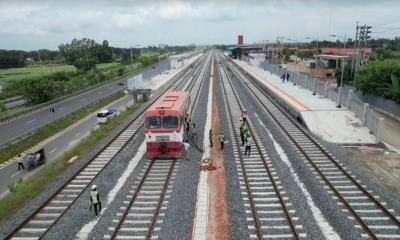 Experimental track car runs on Dhaka-Mawa rail route