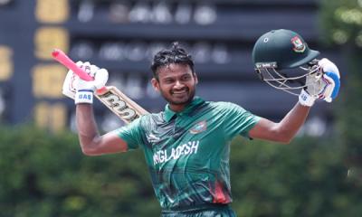 জয়ের সেঞ্চুরিতে সেমিফাইনালে বাংলাদেশ