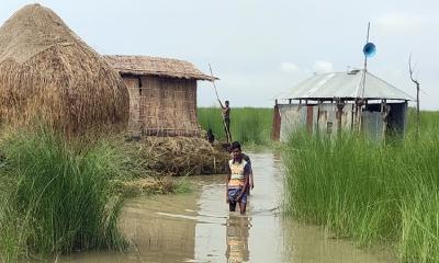 নদীর পানি বেড়ে কুড়িগ্রামের ৬০ গ্রাম পানিবন্দি
