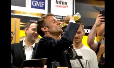 ফরাসি প্রেসিডেন্টের ১৭ সেকেন্ডে ১ বোতল বিয়ার পান;  দেশজুড়ে সমালোচনা