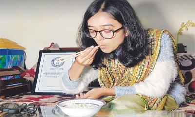 ভাত খেয়ে বিশ্বরেকর্ড বরিশালকন্যার