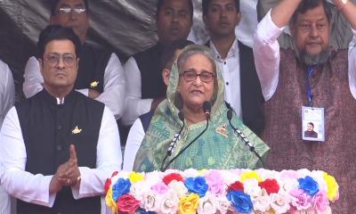 Cast votes on January 7 to foil BNP-Jamaat arsonists: PM Hasina at Kalabagan rally