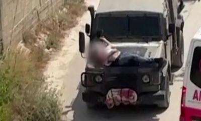 জিপে বেঁধে ফিলিস্তিনিকে নিয়ে গেল ইসরায়েলি সেনারা!