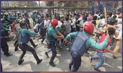 পুলিশ-বিএনপি সংঘর্ষের ঘটনায়  বিএনপির সম্পাদকসহ ৮০জনের বিরুদ্ধে মামলা