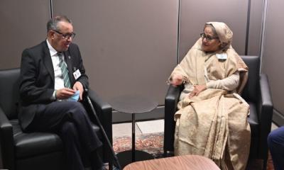 বিশ্ব স্বাস্থ্য সংস্থার মহাপরিচালকের সাথে প্রধানমন্ত্রীর বৈঠক