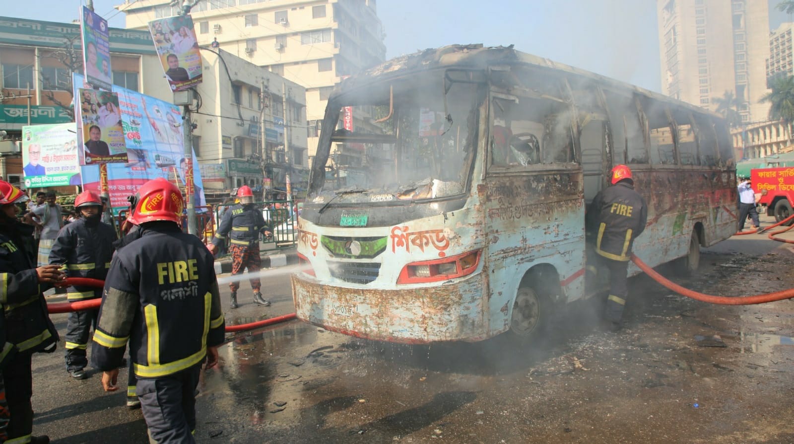 3 buses torched in Dhaka amid hartal