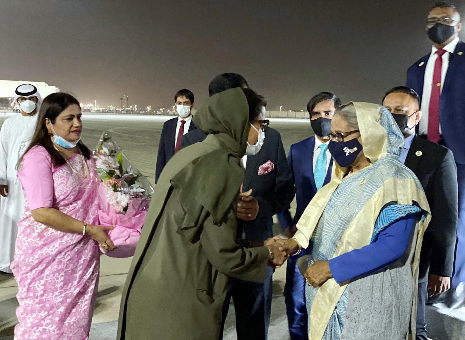 PM Hasina reaches Abu Dhabi for five-day state visit