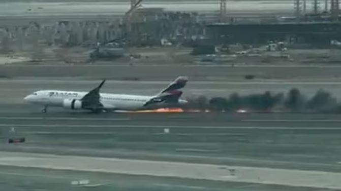 Dubai-bound flight caught fire shortly after take off, situation normalized afterwards
