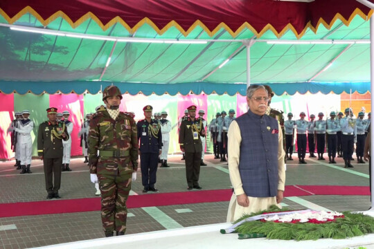 President Sahabuddin pays tribute at Bangabandhu's memorial in Tungipara