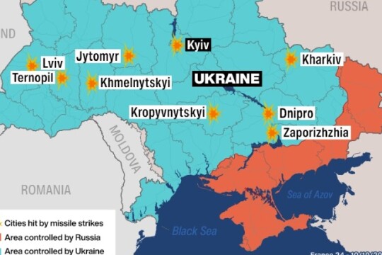 Multiple blasts rock central Kyiv, several Ukrainian cities