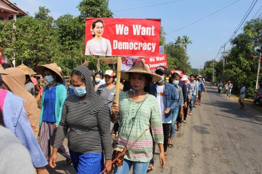 Myanmar protesters defy military as internet curbs test resolve