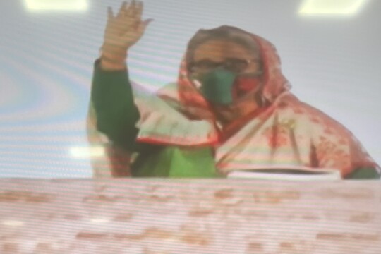 PM Hasina reaches Mawa point
