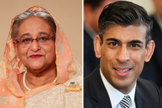 PM Hasina greets UK's Rishi Sunak