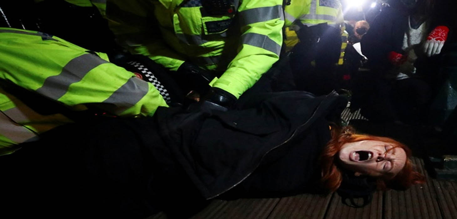 Protest sparks London after police officer charged with woman's murder
