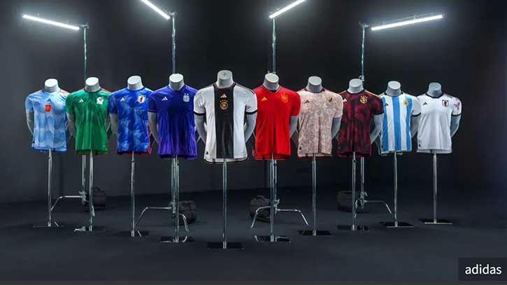 Adidas releases bold new shirts for Spain, Germany, Japan and more