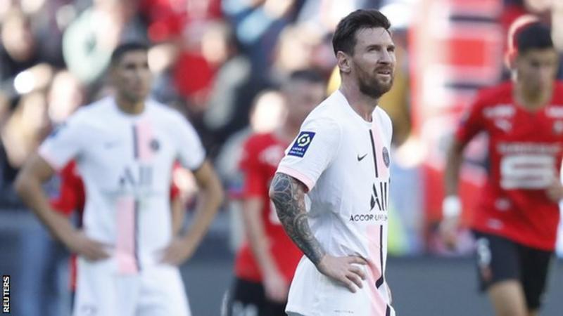 Messi suffers first PSG defeat to Rennes