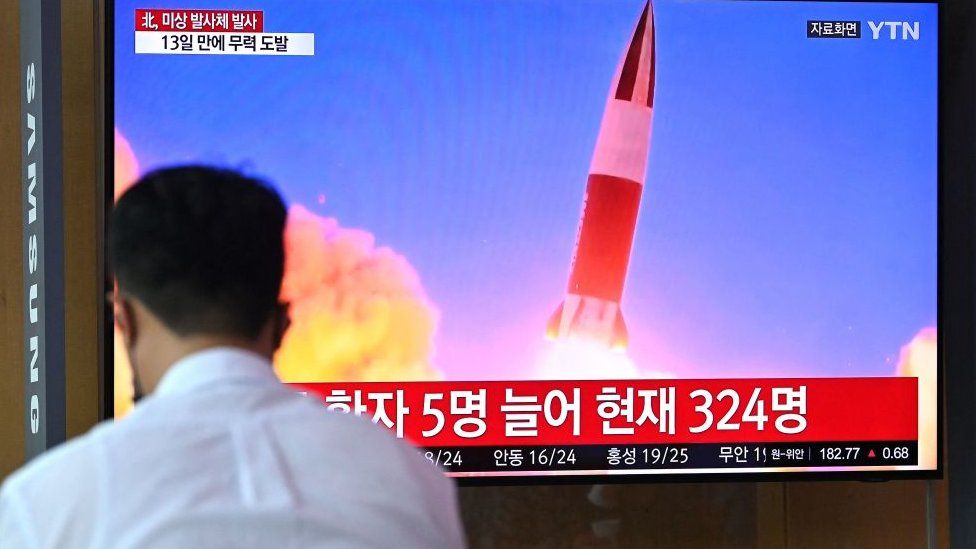 N.Korea fires salvo of missiles, including ICBM