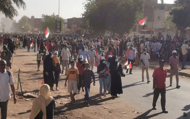 Tens of thousands march against military rule in Sudan, met with tear gas