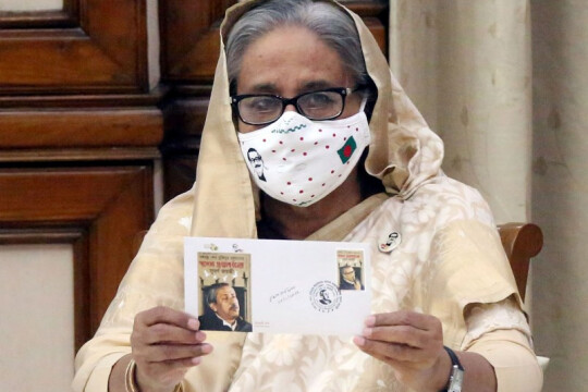 PM Hasina releases stamp on 50 years of Bangabandhu's homecoming