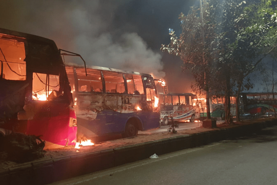 Police file case against 300 people for torching 8 buses