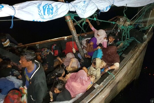 Stricken boat with over 100 Rohingya allowed to dock in Indonesia