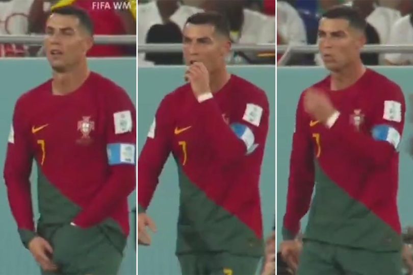 Ronaldo baffles fans putting hands down pants before 'eating' item