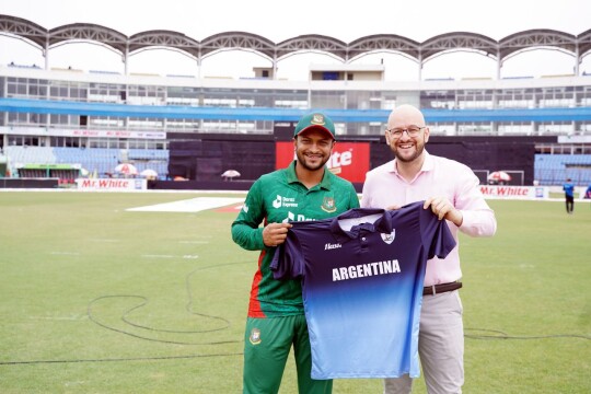 Bangladesh received a jersey from Argentina along with best wishes