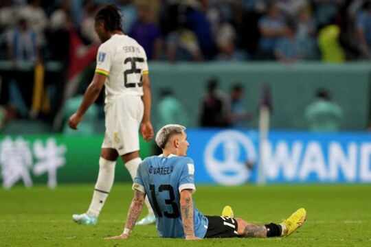 Uruguay sink Ghana 2-0 but both exit WC